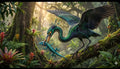 Mystical Emerald Guardian: Ethereal Bird of the Deep Jungle